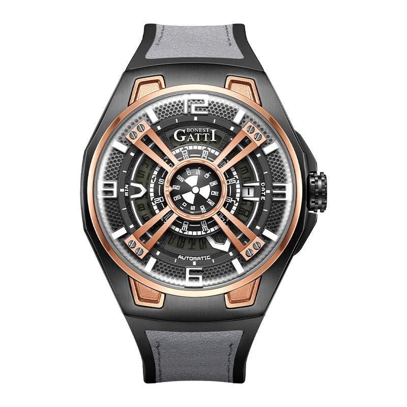 BONEST GATTI Unique Design Auto Date Fashion Men Luxury Automatic Mechanical Watches BG5803