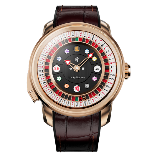 Player Series Gold Poker Roulette Automatic Watch Lucky Harvey