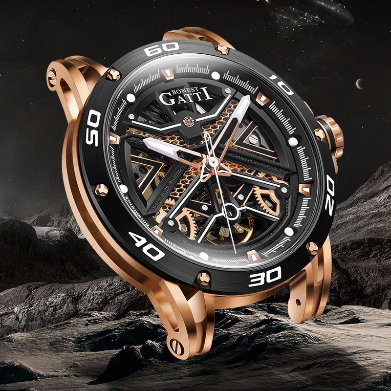 BONEST GATTI Men Stainless Steel Case Fashion Wrist Watch Original Brand Automatic Mechanical Watch BG4601