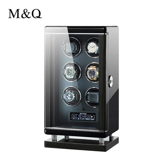 Luxury Fingerprint Unlock Smart Remote Control Touch Screen 2 3 4 6 8 12 Watch Box Slots Automatic Watch Winder