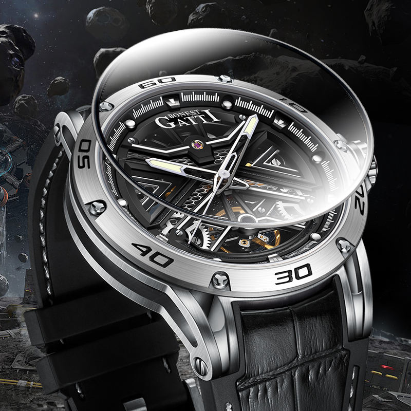 BONEST GATTI Men Stainless Steel Case Fashion Wrist Watch Original Brand Automatic Mechanical Watch BG4601