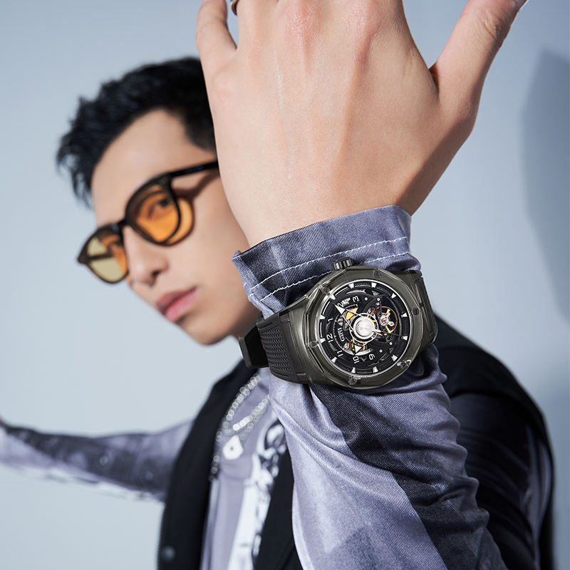 BONEST GATTI High Quality Men Luxury Refined Sapphire Watch case Transparent Luminous Automatic Mechanical Watch for Men BG6003