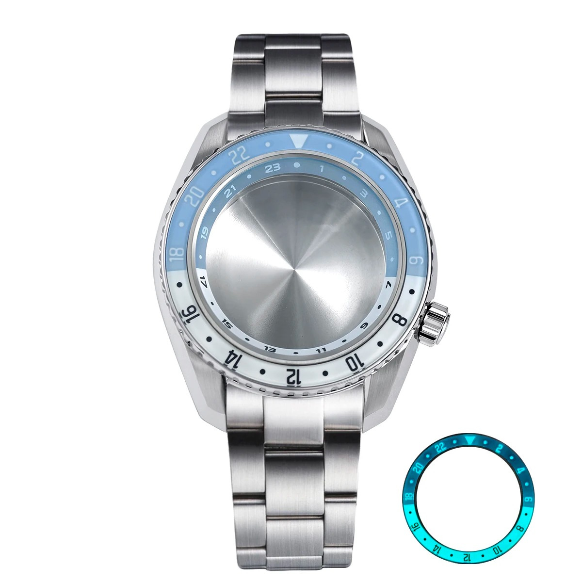 DWC08 Stainless Steel 42mm Case High-quality Sapphire Glass Bezel Blue Lume Diving