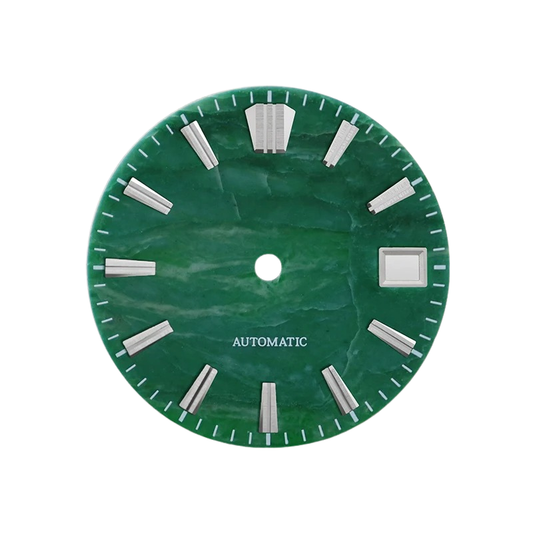 DWD13 28.5mm Dial Green African Jade No Lume NH38 Movement Modified Watch Stone Dial Custom No Date/Date