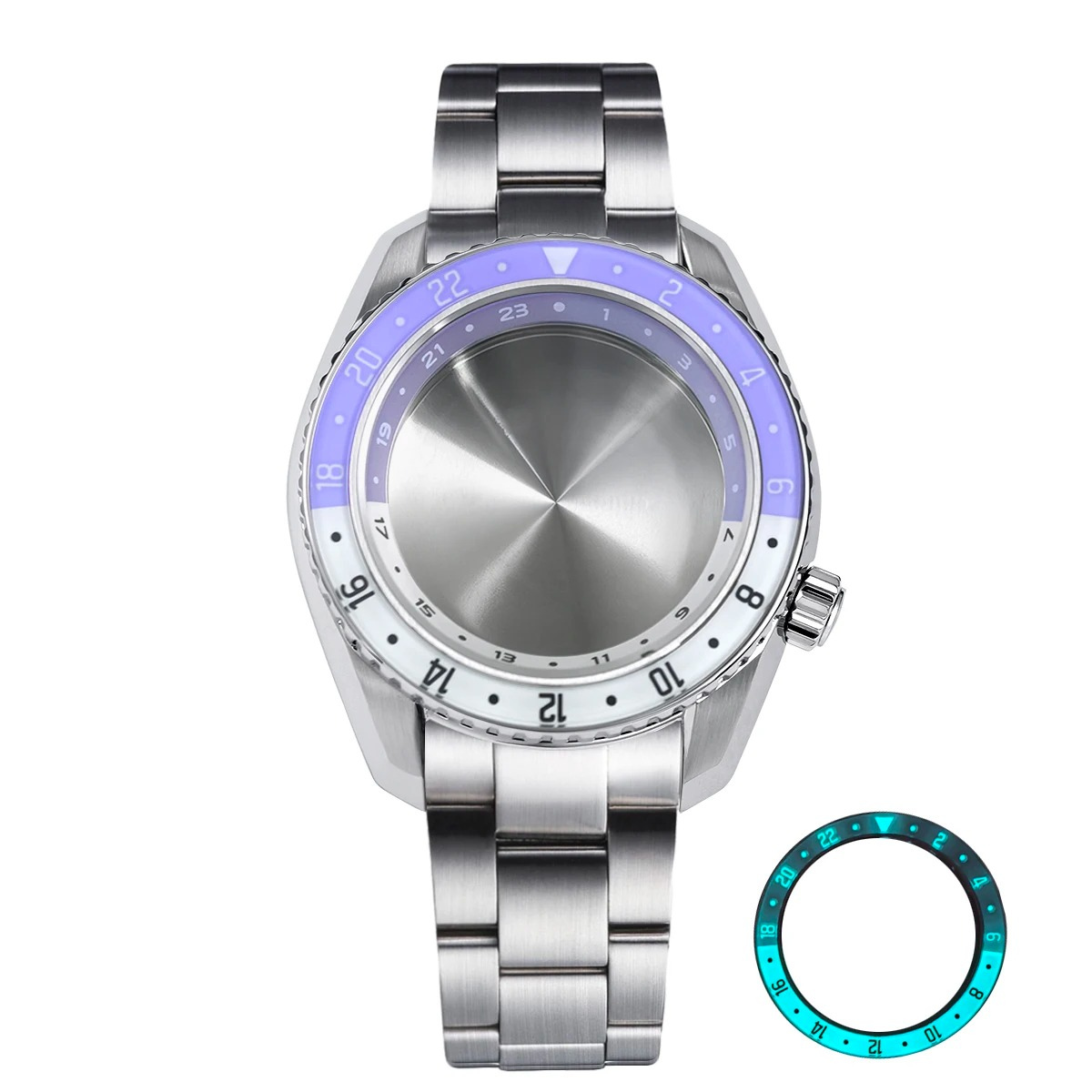 DWC09 Stainless Steel 42mm Case High-quality Sapphire Glass Bezel Blue Lume Diving