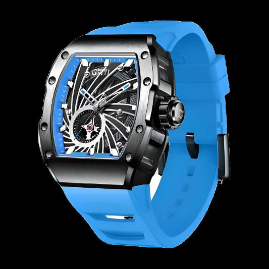 High Quality Watch Manufacturers Mens Skeleton Watch Automatic Mechanical Watch BG9902-A5 [BLUE BLACK]