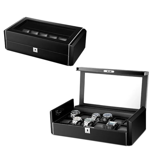 M312 Wood Box Luxury Gift Watch Packaging Box Metal Black Watch Box 12 Pcs