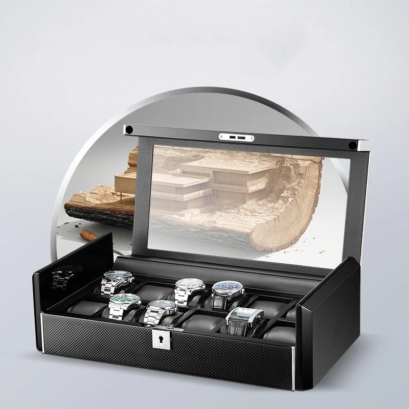 M312 Wood Box Luxury Gift Watch Packaging Box Metal Black Watch Box 12 Pcs