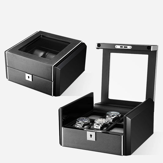 M306 Wood Box Luxury Gift Watch Packaging Box Metal Black Watch Box 6 Pcs