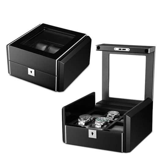 M306 Wood Box Luxury Gift Watch Packaging Box Metal Black Watch Box 6 Pcs